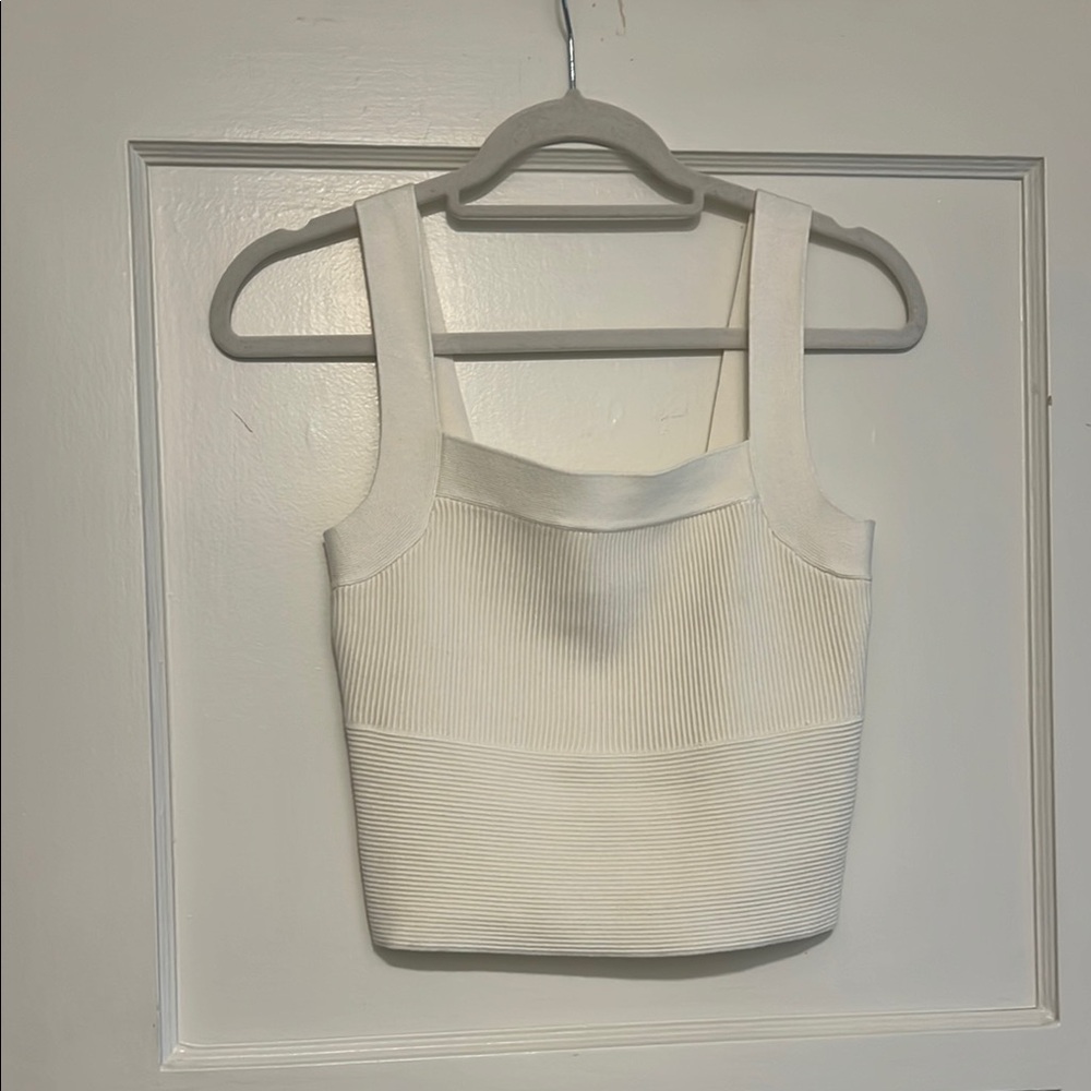 Abercrombie & Fitch White Ribbed Women's Top